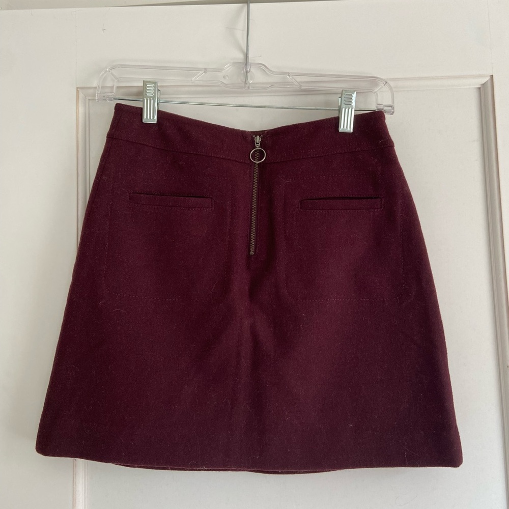 Madewell Burgundy High Waisted A-Line Skirt *FITS LIKE A SIZE 2*